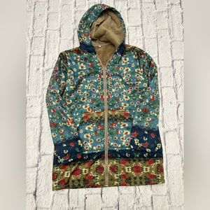 Unbranded floral zip up hooded jacket | Womens L